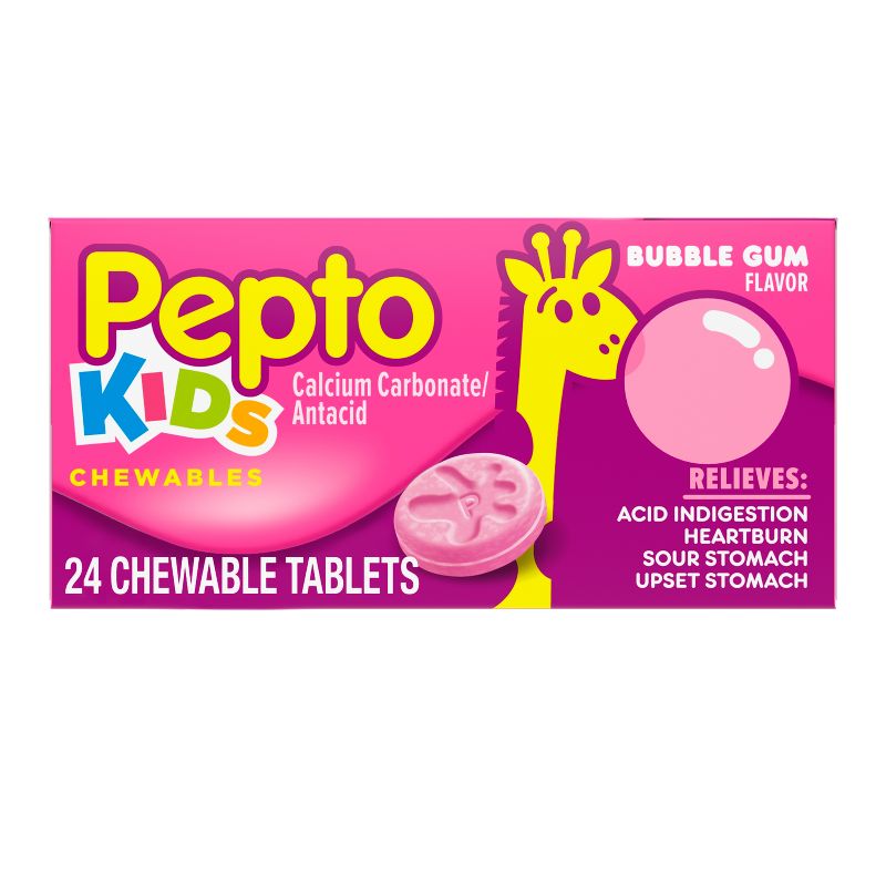 Pepto-Bismol Children&#39;s Antacid Chewable Tablets - Bubble Gum - 24ct, 1 of 14