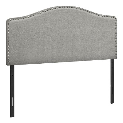Monarch Specialties Bed Headboard Only Full Size Bedroom Upholstered Linen Look Grey Transitional