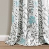 2pk 52"x84" Light Filtering Aprile Curtain Panels Blue - Lush Décor: Floral Microfiber Drapes, Rod Pocket Style - 4 of 4