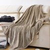 Aoibox 4-Piece Flannel Fleece Throw Blanket Set, Soft & Warm Waffle Textured for Bed & Couch, Lightweight, No Shedding, Neutral Colors - 3 of 4