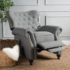 Push Back Recliner Accent Chair, Comfort Wing Back Accent Armchair with Rolled Arms & Button Accents - ModernLuxe - 2 of 4