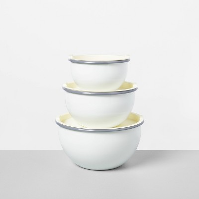 3pk Enamel Gray Rim Serve Bowls  - Hearth & Hand™ with Magnolia