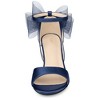 Allegra K Women's Mesh Bow Ankle Strap Open Toe Chunky Heel Sandals - 2 of 4