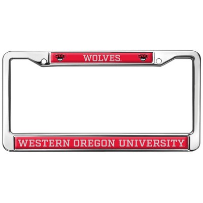 Western Oregon University Mascot Full Size Standard License Plate Metal Frame