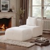 Mshliw Lounge Chair with Fuzzy Fabric, Single Sofa, All-Foam Cushion and Pocket Springs, Accent Pillow and Ottoman for Living Room Bedroom Home - 3 of 4