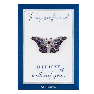 Anna-Kaci Empress Monarch Butterfly Purple Crystal Rhinestone Brooch Pin - 1 of 4