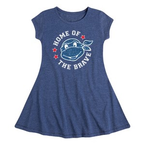 Girls' - Teenage Mutant Ninja Turtles - Born Raised Usa Fit & Flair Cap Sleeve Dress - 1 of 3