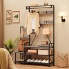 Coat Rack Shoe Bench with 10 Hooks, 5-Tier Shelf Entryway Hall Tree with Storage, Metal Frame Hallway Organizer, 4-in-1 Wood Look Accent Furniture - 3 of 4