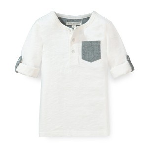 Hope & Henry Boys' Henley Pocket Tee with Rolled Sleeves, Kids - 1 of 4