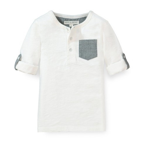 Hope & Henry Boys' Henley Pocket Tee with Rolled Sleeves, Kids - image 1 of 4