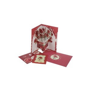 Unique Bargains Greeting Card Red 6.3"x4.3"x0.4" 1 Pc - 1 of 4