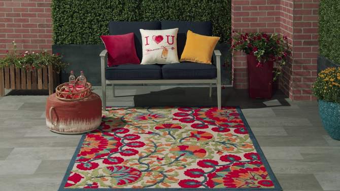 Nourison Aloha Transitional Floral Outdoor Rug, 2 of 14, play video