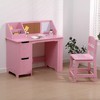 Drawing and Art Table for Boys & Girls Ages 3-8,Kids Study Desk and Chair Set with Storage Cabinets Corkboard, Hutch,Multipurpose Workspace - 4 of 4