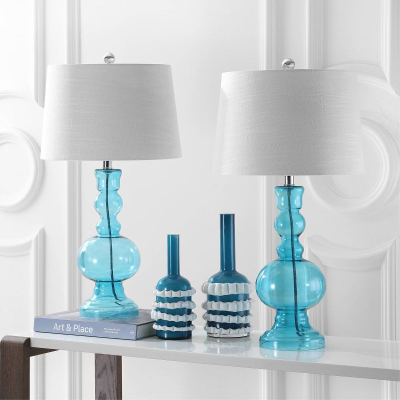 28.5" (Set of 2) Genie Glass Table Lamps (Includes LED Light Bulb) - JONATHAN Y, 4 of 6