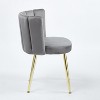 Grey 2-piece set of modern dining chairs with comfortable velvet backrests - 3 of 4