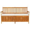 vidaXL Bench Brown, Cream White Solid Acacia wood, 100% polyester fabric - 2 of 4