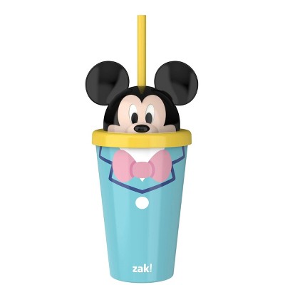 Zak Designs Mickey Mouse 9oz 3D Head Straw Tumbler