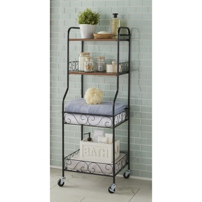 BrylaneHome Scroll 4-Tier Rolling Rack