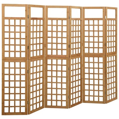 VidaXL 6-Panel Room Divider/Trellis Solid Fir Wood 95.5Inchx70.9Inch