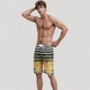 Anna-Kaci Swim Men's Striped Swim Trunks with Adjustable Waistband and Lightweight Quick-Dry Fabric for Active Comfort - 3 of 4