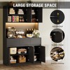 Kitchen Pantry Storage Cabinet with Charging Station, 70" Tall Farmhouse Kitchen Hutch Cabinet with Microwave Stand,Pantry with Drawers,Shelves - 3 of 4