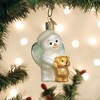 Old World Christmas Glass Blown Ornament, Baby Snow Angel With Bear - 4 of 4
