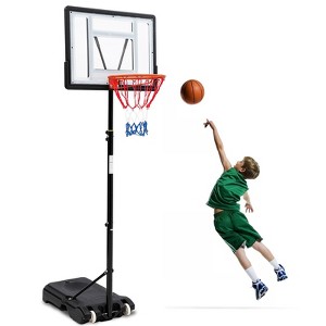Portable Basketball Hoop, Indoor Basketball Hoop Outdoor 10ft Adjustable, Basketball Goals for Youth & Adults in Backyard/ Driveway, 44" Backboard - 1 of 4
