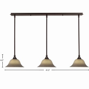 Toltec Lighting Any 3 - Light Chandelier in  Dark Granite with 10" Gray Linen  Shade - 1 of 1