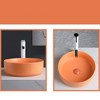 ChicFurnit Bathroom Sinks Ceramic Circular Vessel Sink Stylish Appearance for Bathroom, Orange, 15.7"*15.7"*4.7" - 4 of 4