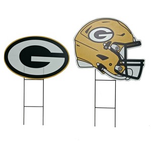 NFL Green Bay Packers Logo and Helmet 2pk Yard Sign Set - 1 of 1