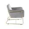 Velvet Accent Chair with Full Foam Seat and Metal Base for Living Room - 4 of 4