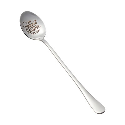 Okuna Outpost Stainless Steel Engraved Spoon with Gift Box, My Peanut Butter Spoon, 7.8 Inches
