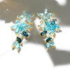 Ross-Simons 7.70 ct. t.w. Tonal Blue Topaz Floral Earrings in 18kt Gold Over Sterling - 3 of 4