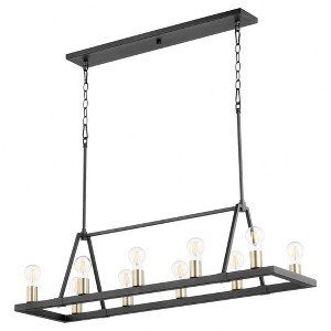 Quorum Lighting Paxton 10 - Light Chandelier in  Noir/Aged Brass - 1 of 3
