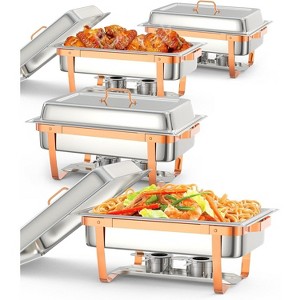 Chafing Dish Buffet Set, 8QT Rectangle Chafing Dishes for Buffet w/Lid Holder, Stainless Steel Chafer Food Warmers for Party Banquet Wedding - 1 of 4