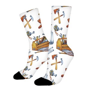 Tool Box Women Printed Crew Socks Funny Funky Socks Soft Polyester Novelty Gifts for Artists Men - 1 of 1