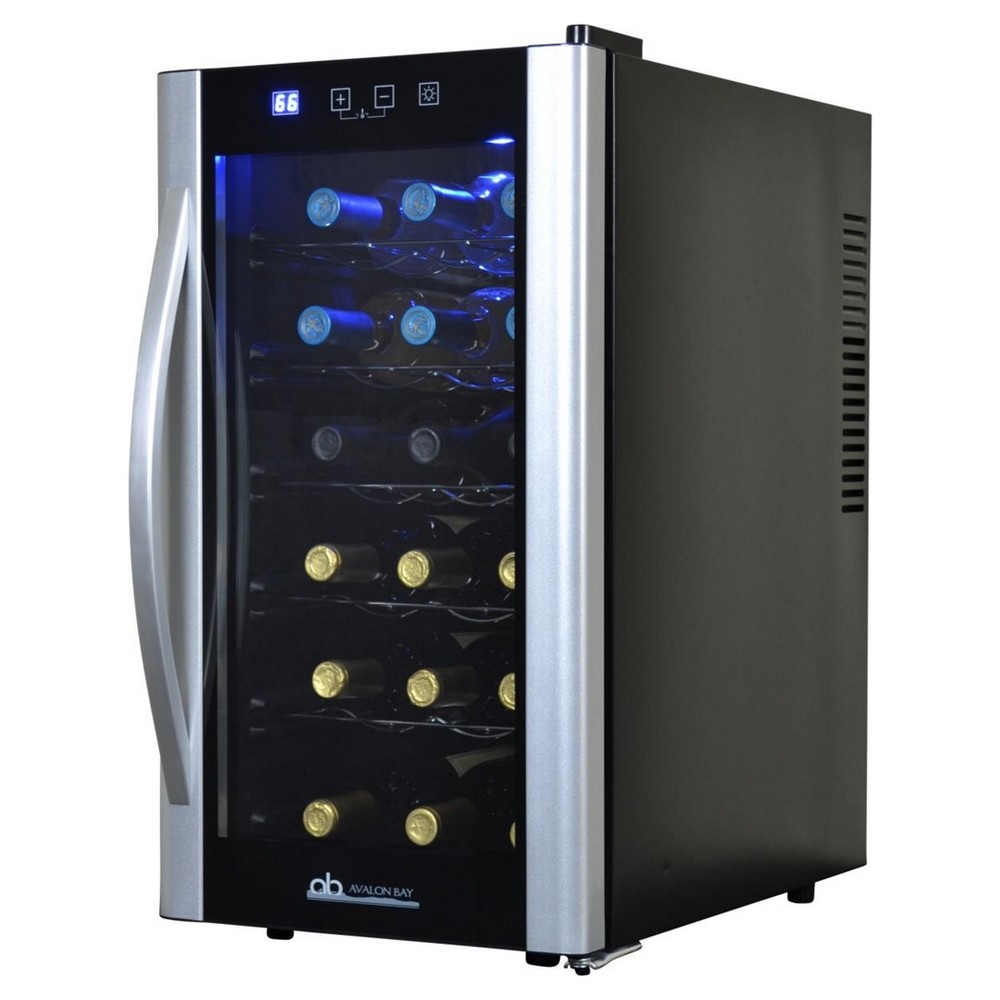 UPC 863724000042 product image for Avalon Bay 18 Bottle Wine Cooler - Black & Silver AB-WINE18S | upcitemdb.com