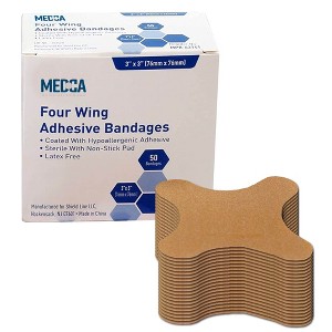 MEDca Flexible Knuckle Fabric Bandages - 50 Count Box of Flex Fabric Adhesive Bandages for Finger Care and Wound Protection - 1 of 4