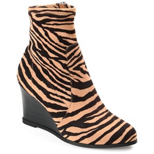Journee Collection Womens Hepburn Inside Zip Wedge Booties - 1 of 4