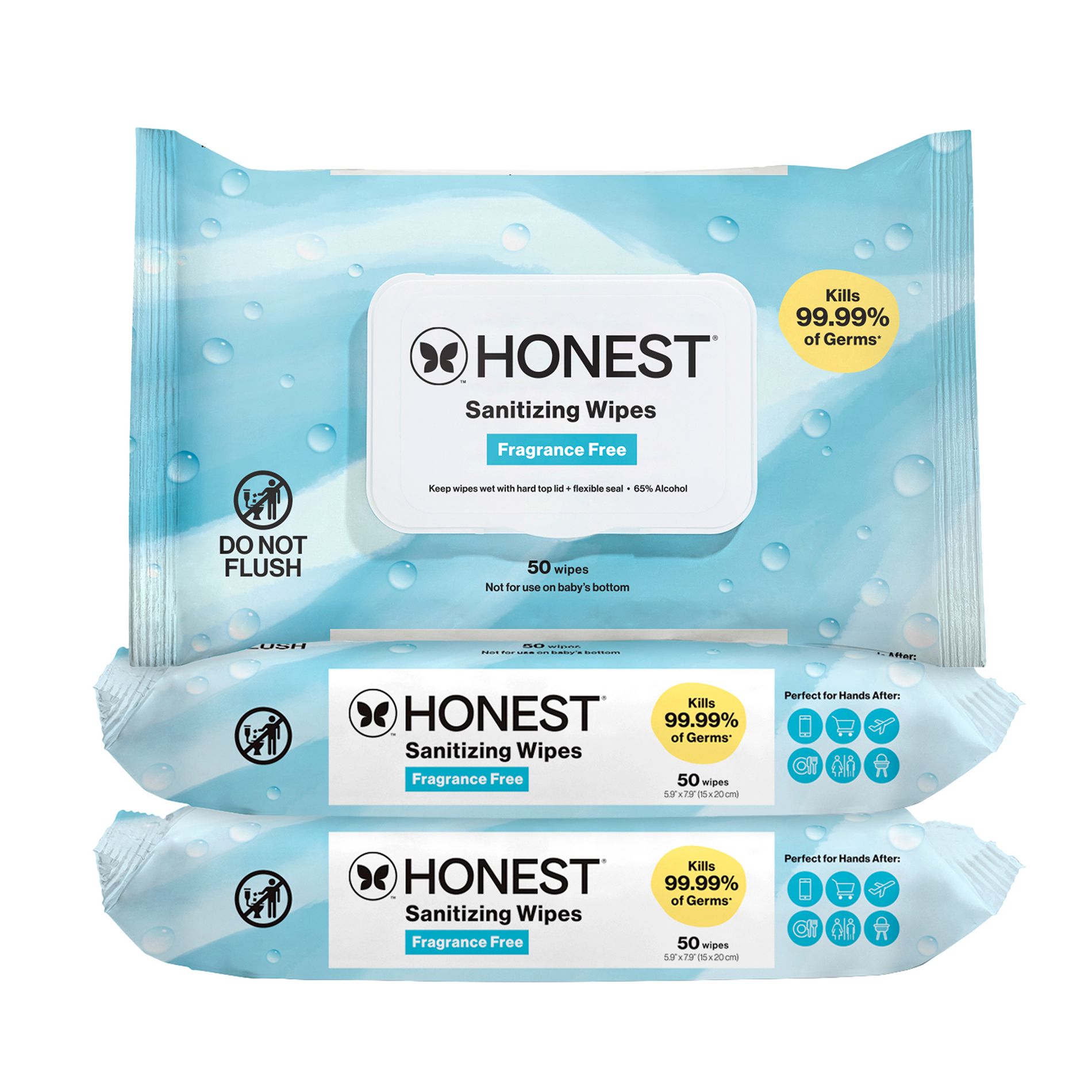The Honest Company Alcohol Hand Sanitizing Wipes - 3pk/150ct
