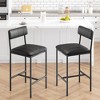 Dining Chairs Set of 2 - Upholstered PU Leather Kitchen Chairs with Back Support - 2 of 4
