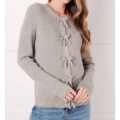 Women's I Don't Know Why Bow Front Cardigan - One Eleven North