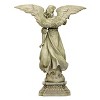 Roman 46.5" Angel on Pedestal Resin Outdoor Garden Statue Gray - 4 of 4