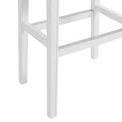 Williston 29'' White Leather Saddle Style Bar Stool