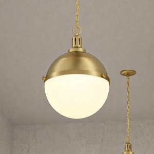 Urban Ambiance Luxury Modern Farmhouse Pendant,  17''H x 12''W,  Brushed Gold Finish, ULB2003 - 1 of 4