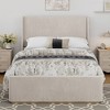 King Size Upholstered Bed with Vertical Stripe Wingback Headboard and High Footboard - 4 of 4