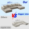 162" Oversized Chenille Cloud Modular Sectional Sofa with 6 Pillows - 3 of 4