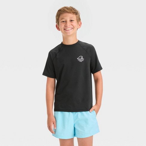 FarWest Boys' Long Sleeve Rash Guard UPF 40 Swim Top