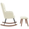 vidaXL Rocking Chair with a Stool Cream White Velvet - 3 of 4