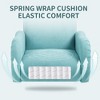 APRILSOUL Accent Chair, Metal Gold Legs, Snowflake Fabric, Single Sofa, Holds 300lbs, Living Room Bedroom Dining Room, Guest Club Chair,Beige/Cyan - 3 of 4